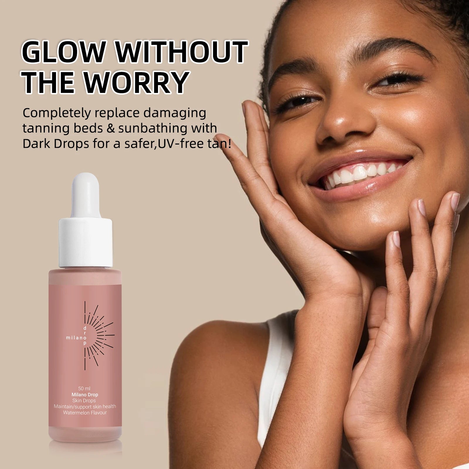 50ml Self Tanning Drops Body Self Tanning Sunless  Lotion Self Tanning Drops Enhance Skin Melanin Liquid Bronzer Natural Tanner