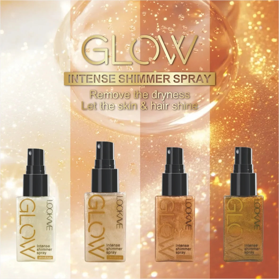Shimmer Oil Spray Waterproof Long Lasting Moisturizing Gold Bronze Contour Brightening for Face Body Sparkle Liquid Highlighter