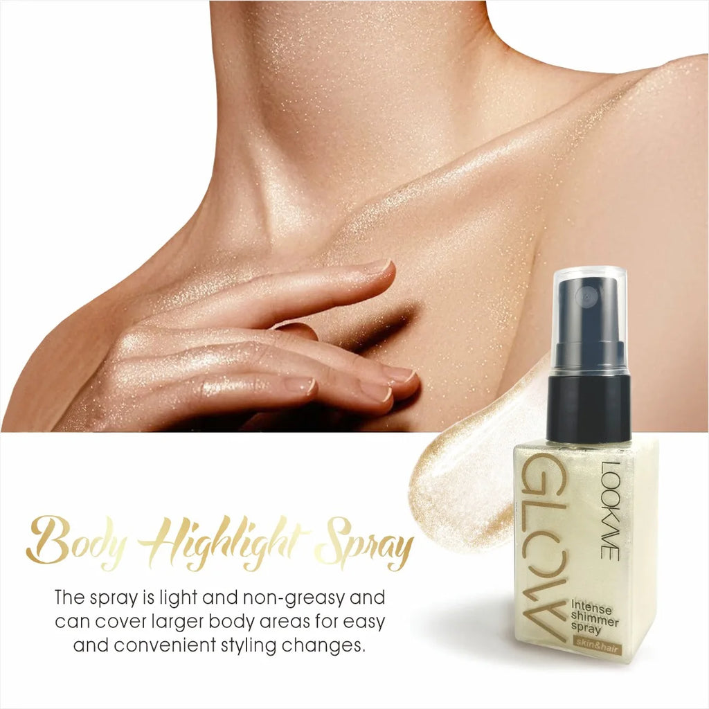 Shimmer Oil Spray Waterproof Long Lasting Moisturizing Gold Bronze Contour Brightening for Face Body Sparkle Liquid Highlighter