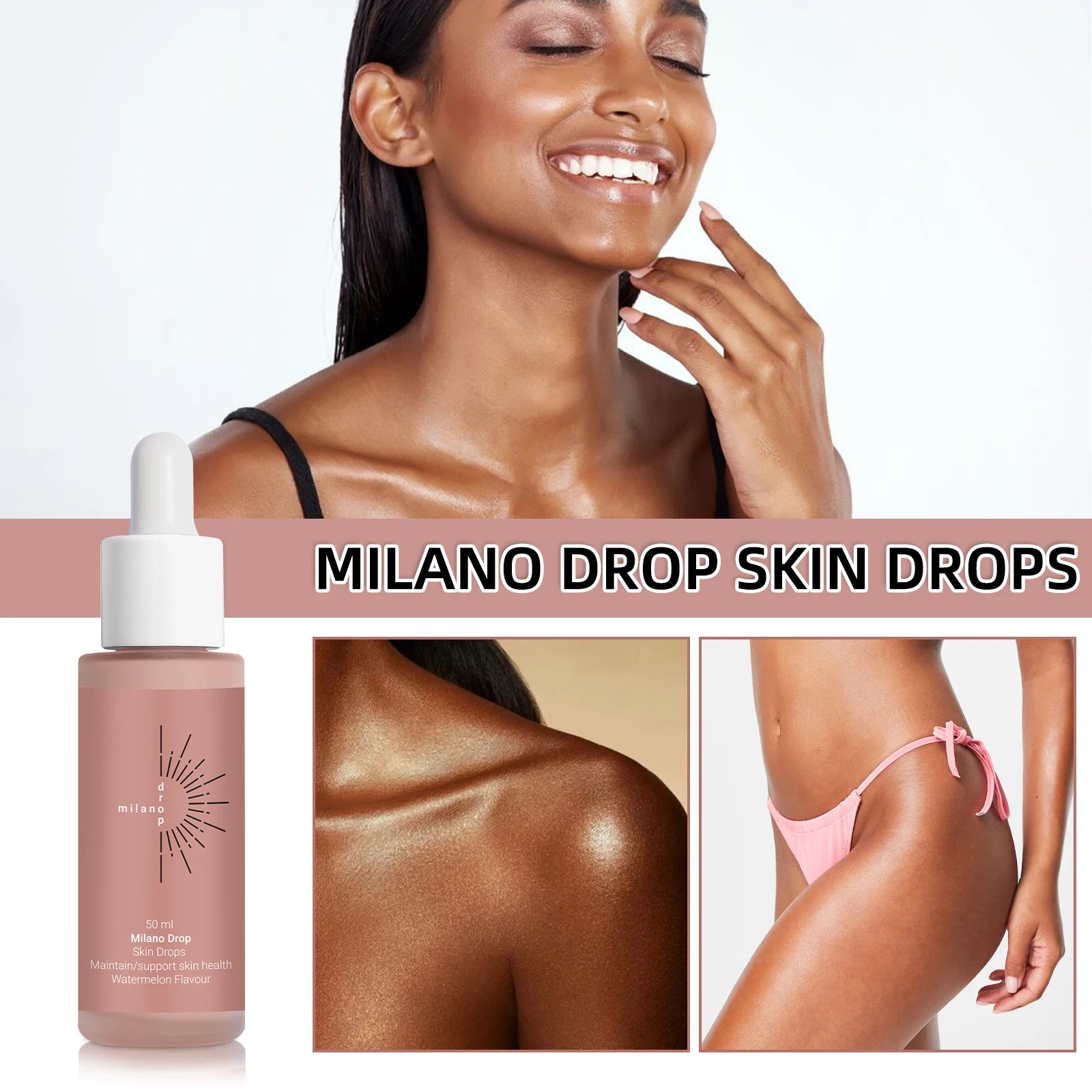 50ml Self Tanning Drops Body Self Tanning Sunless  Lotion Self Tanning Drops Enhance Skin Melanin Liquid Bronzer Natural Tanner