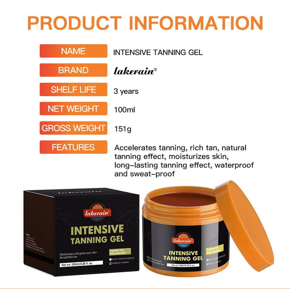 Lakerain Intensive Tanning Gel Body Cream Bronze Tanning Lotion Carroten Effective Sun Aid Take In Sunlight Moisturizing Cream